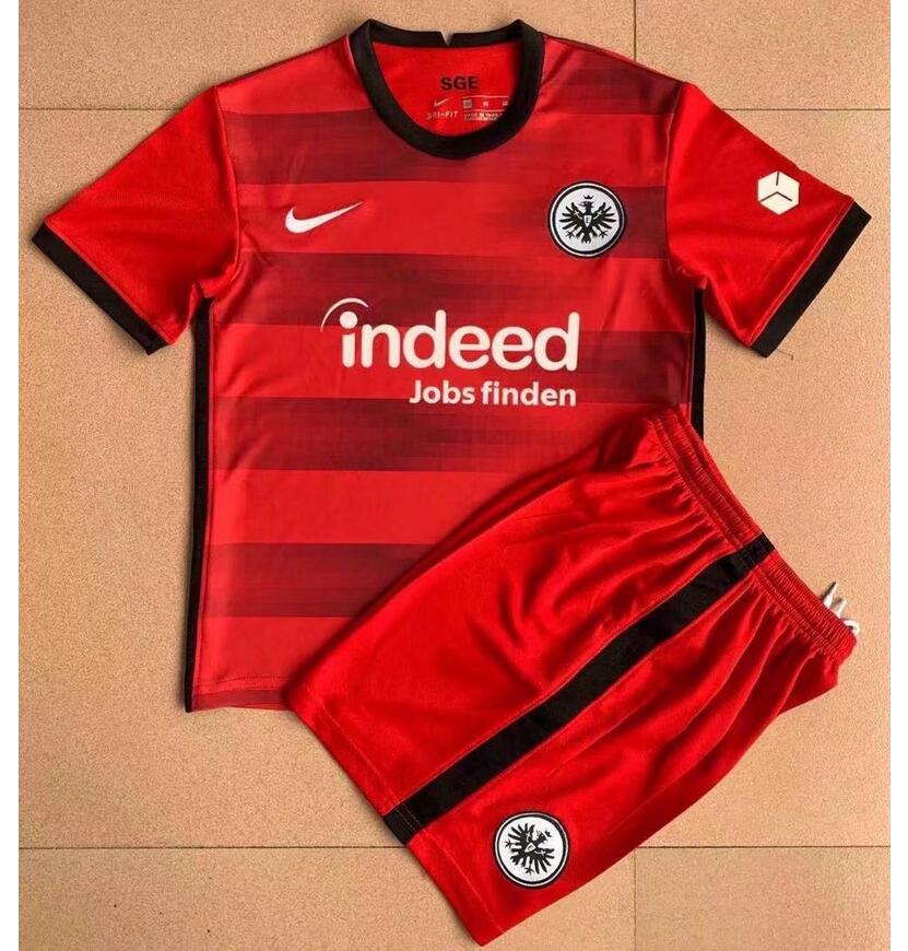 2021/22 Eintracht Frankfurt Kids Away Soccer Kits Shirt With Shorts